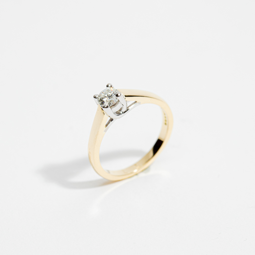 Inel logodnă aur alb si diamant - H Jewellery